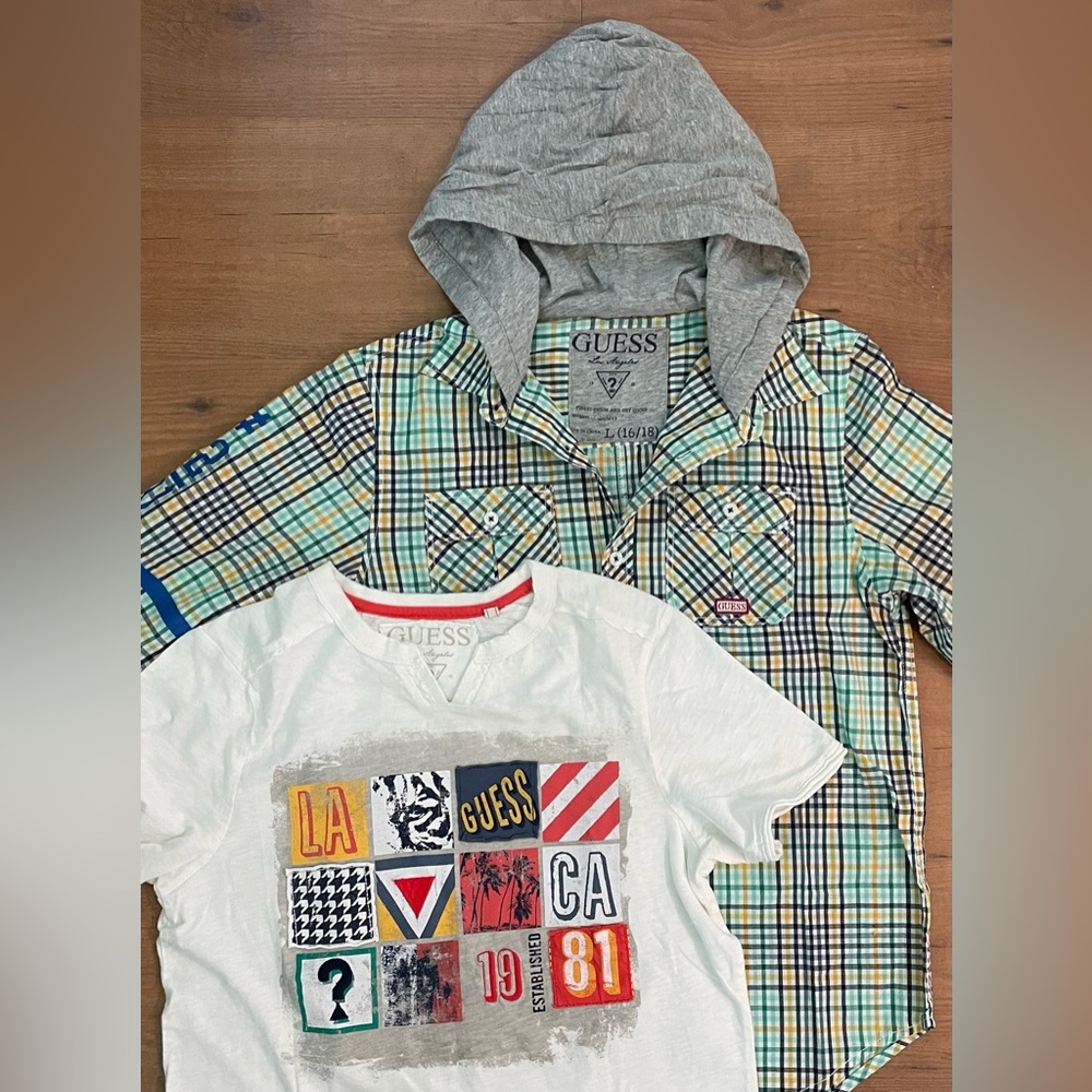 Guess Shirt & T-Shirt Bundle (2pcs)     Boy Sz: L (16/18)